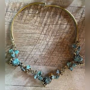 Richard Kaish Women’s Necklace Grapevine Bronze Enamel Vintage Collar Choker Bib
